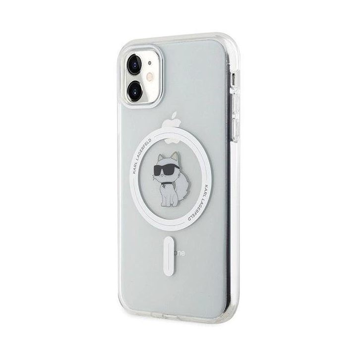 Karl Lagerfeld IML Choupette MagSafe dėklas iPhone 11 / Xr - skaidrus