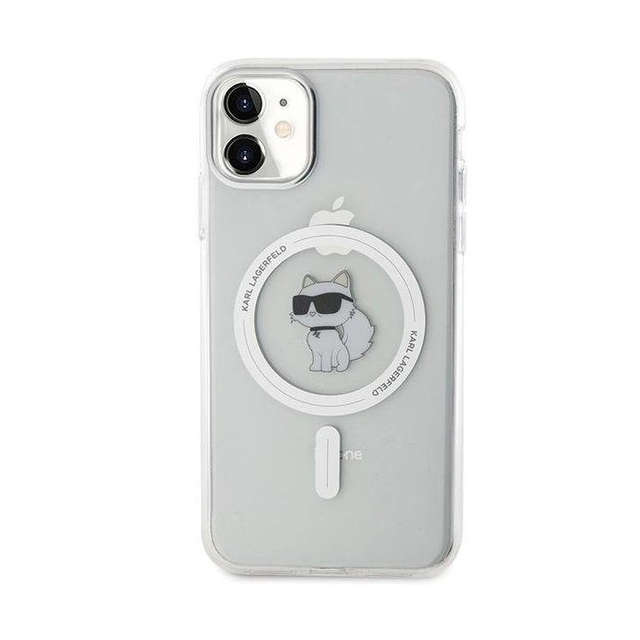 Karl Lagerfeld IML Choupette MagSafe dėklas iPhone 11 / Xr - skaidrus