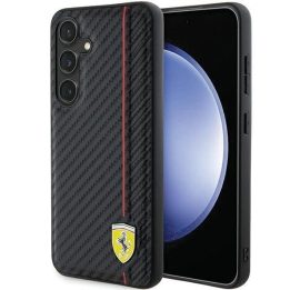 Ferrari Carbon Printed Line dėklas Samsung Galaxy S24+ - juodas
