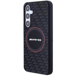 AMG silikoninis MagSafe dėklas Samsung Galaxy S24 su anglies dygsnio raštu - juodas