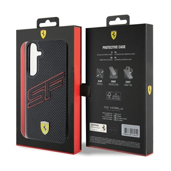 Ferrari Big SF perforuotas dėklas Samsung Galaxy S24+ - juodas