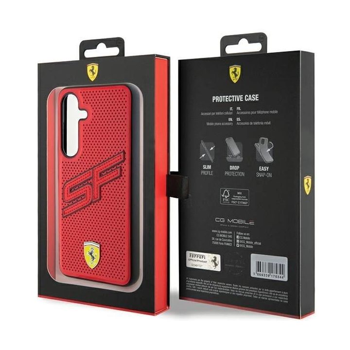 Ferrari Big SF perforuotas dėklas Samsung Galaxy S24+ - raudonas