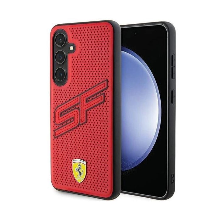 Ferrari Big SF perforuotas dėklas Samsung Galaxy S24+ - raudonas