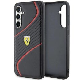 Ferrari Twist metalinis dėklas su logotipu, skirtas Samsung Galaxy S23 FE - juodas