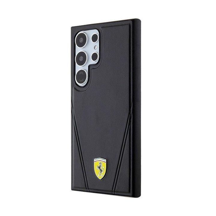 Ferrari Hot Stamp V Lines MagSafe dėklas Samsung Galaxy S24 Ultra - juodas
