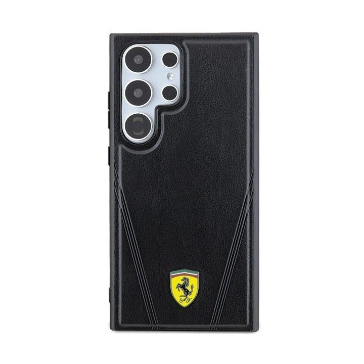 Ferrari Hot Stamp V Lines MagSafe dėklas Samsung Galaxy S24 Ultra - juodas