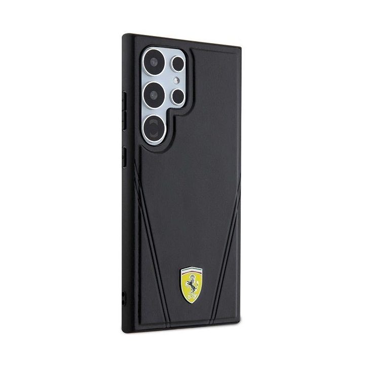 Ferrari Hot Stamp V Lines MagSafe dėklas Samsung Galaxy S24 Ultra - juodas