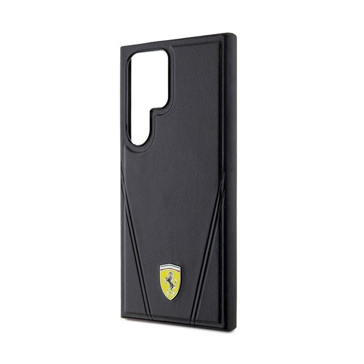 Ferrari Hot Stamp V Lines MagSafe dėklas Samsung Galaxy S24 Ultra - juodas