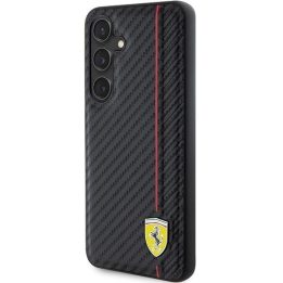 Ferrari Carbon Printed Line dėklas Samsung Galaxy S24 - juodas