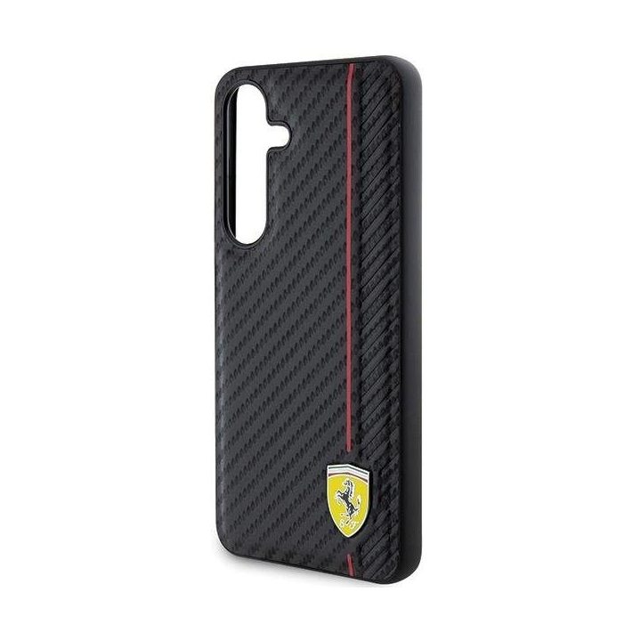 Ferrari Carbon Printed Line dėklas Samsung Galaxy S24 - juodas