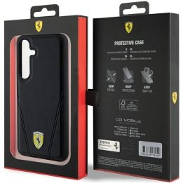 Ferrari Hot Stamp V Lines MagSafe dėklas Samsung Galaxy S24+ - juodas