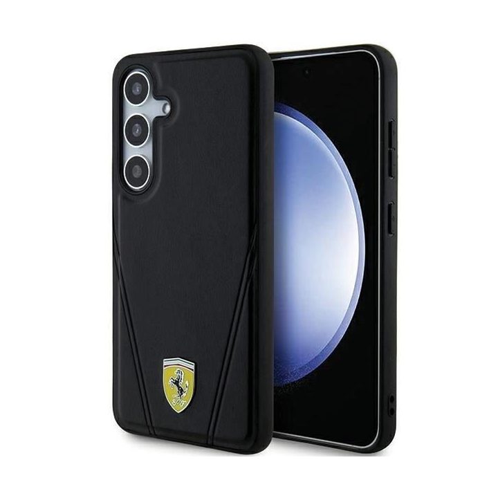 Ferrari Hot Stamp V Lines MagSafe dėklas Samsung Galaxy S24+ - juodas