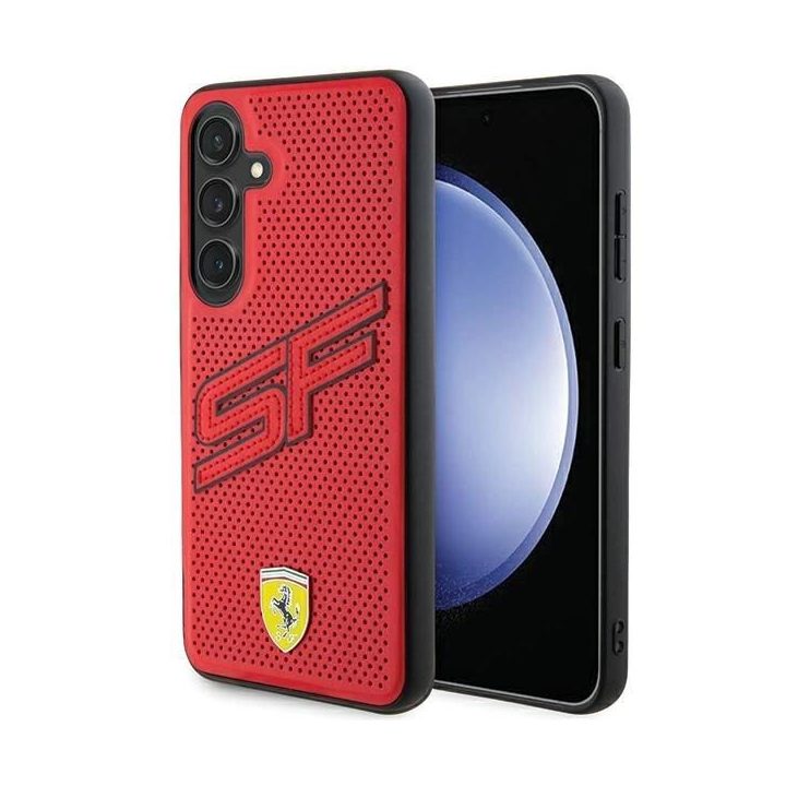 Ferrari Big SF perforuotas dėklas Samsung Galaxy S24 - raudonas