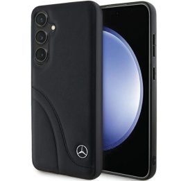 Mercedes odinis išlenktų siūlių dėklas Samsung Galaxy S24+ - juodas