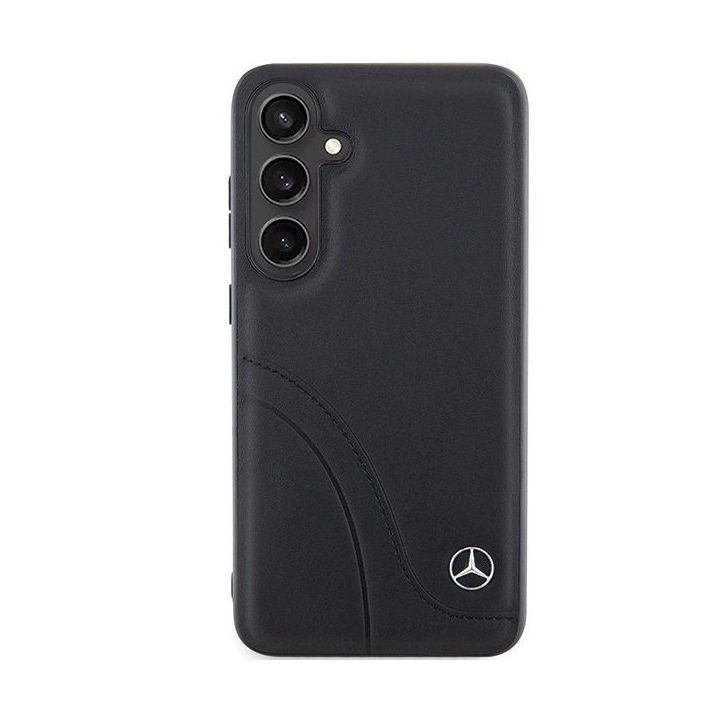 Mercedes odinis išlenktų siūlių dėklas Samsung Galaxy S24+ - juodas