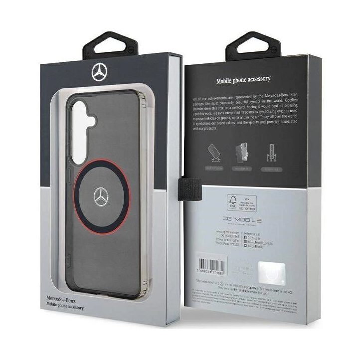 Mercedes dvisluoksnis W Red MagSafe dėklas Samsung Galaxy S24 - juodas