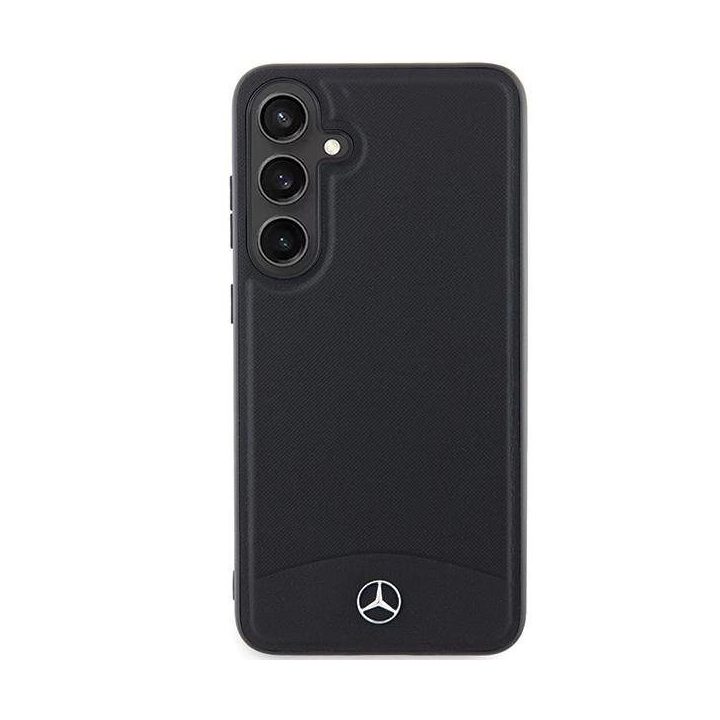 Mercedes odinis tekstūruotas ir paprastas MagSafe dėklas, skirtas Samsung Galaxy S24 - juodas