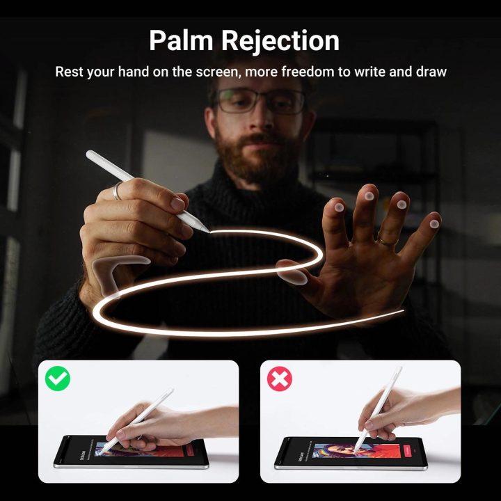 rašiklis su belaidžiu įkrovimu iPad planšetiniams kompiuteriams - baltas