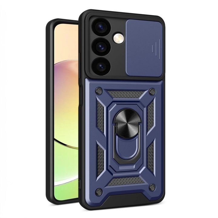 dėklas Samsung Galaxy A15 su kameros dangteliu - mėlynas