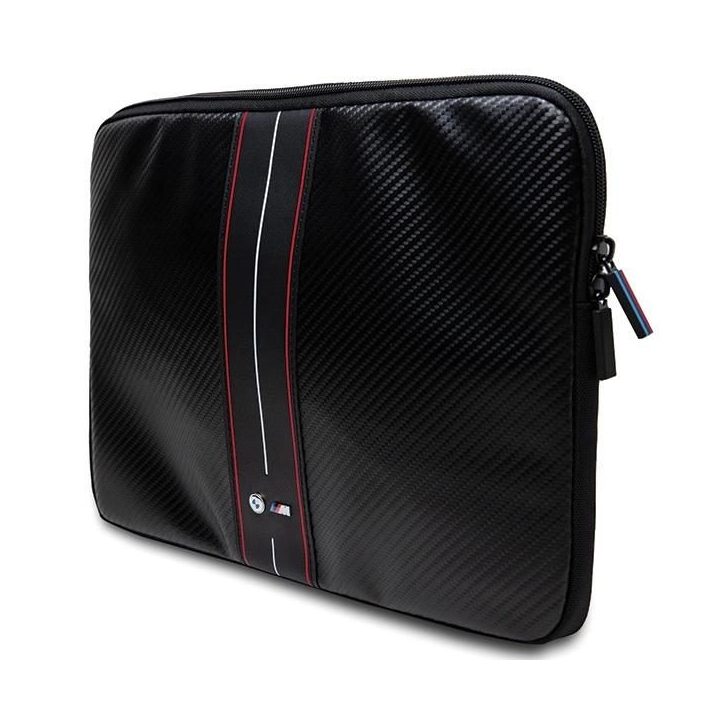 BMW Carbon & Red Stripe dėklas 16 colių nešiojamajam kompiuteriui - juodas
