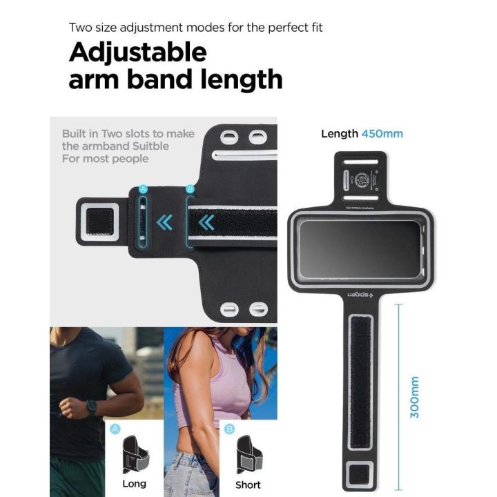 Spigen A703 sportinė apyrankė 6,9 - juoda