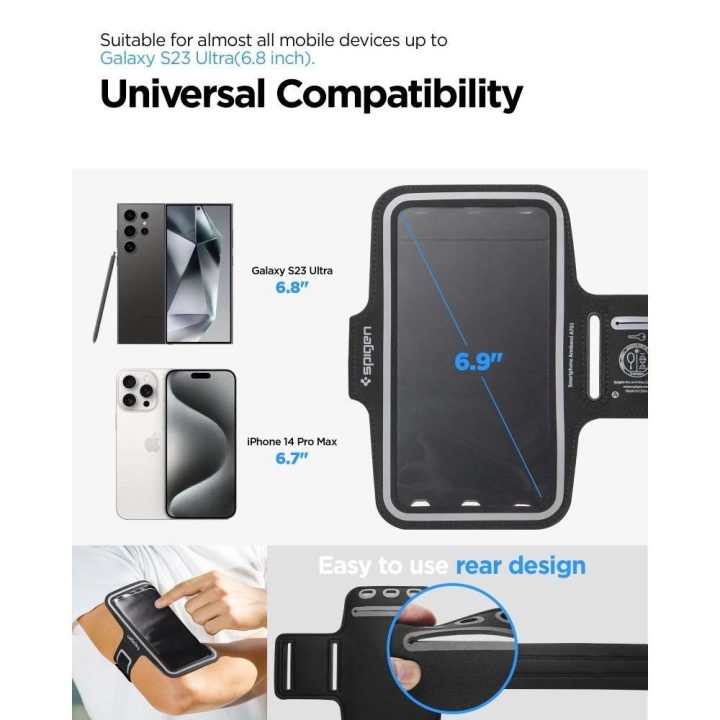 Spigen A703 sportinė apyrankė 6,9 - juoda