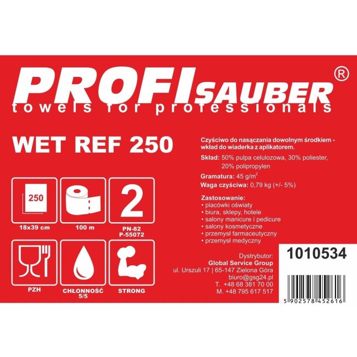 ProfiSauber WET REF 250 mirkymo kibirui skirtos šluostės - INSERT