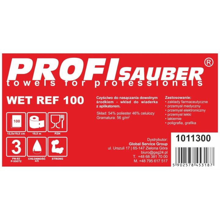 POWER ProfiSauber WET REF 100 mirkymo šluostės - INSERT
