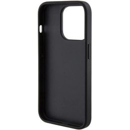 Guess Grip Stand 4G Triangle Strass dėklas iPhone 15 Pro - juodas