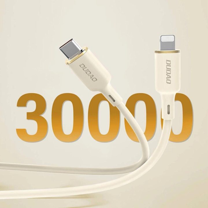3in1 kabelis USB C / Lightning / micro USB 66W 1,2 m - smėlio spalvos