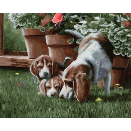 Tapyba pagal skaičius Medžioklės pamokos 40x50 cm