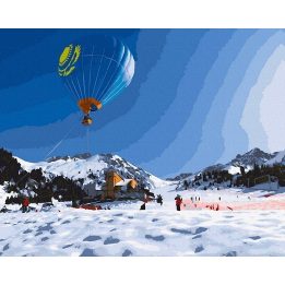 Tapyba pagal skaičius Žiemos skrydis oro balionu 40x50 cm