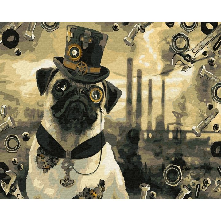 Tapyba pagal skaičius Ponas Puodelis Steam Punk stiliaus 40x50 cm
