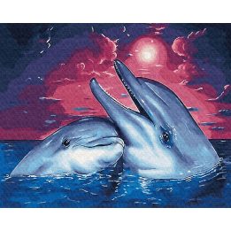 Tapyba pagal skaičius Delfinai 40x50 cm