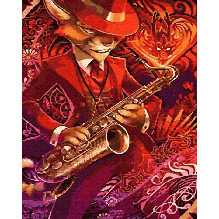 Tapyba pagal skaičius Muzikantas Katinas 40x50 cm