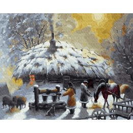 Tapyba pagal skaičius Vakaras kaime 40x50 cm
