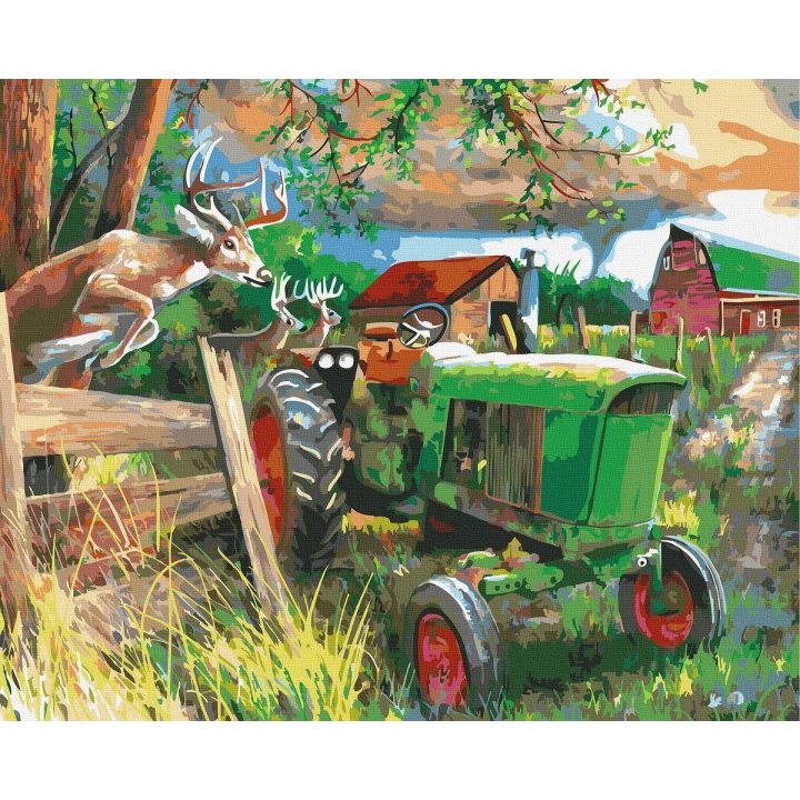 Tapyba pagal skaičius Traktorius kaime 40x50 cm