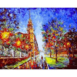 Tapyba pagal skaičius Pėsčiųjų gatvė 40x50 cm