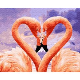 Tapyba pagal skaičius Flamingo meilė 40x50 cm