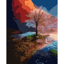 Tapyba pagal skaičius Medis ant kranto 40x50 cm