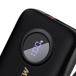 10000mAh talpos išorinė baterija su USB-C/Lightning laidais - juoda