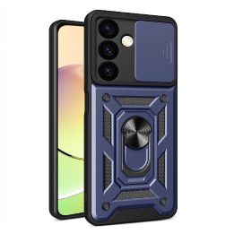 Hibridinis šarvuotas dėklas Camshield“ Samsung Galaxy S24+“ su kameros dangteliu – mėlynas