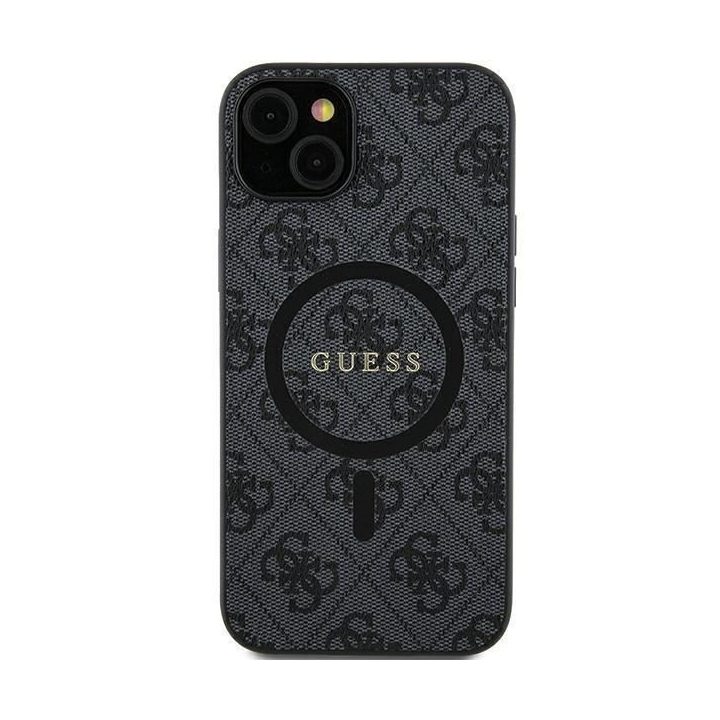 Guess 4G Collection“ odinis MagSafe“ dėklas su metaliniu logotipui Samsung Galaxy S24 Ultra“ – juodas