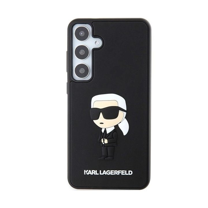 Karl Lagerfeld 3D guminių ikonų dėklas Samsung Galaxy S24“ – juoda