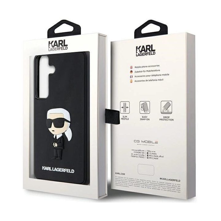 Karl Lagerfeld 3D guminių ikonų dėklas Samsung Galaxy S24“ – juoda
