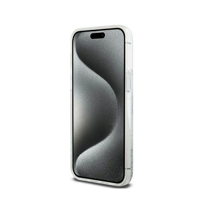 DKNY Liquid Glitter Big Logo dėklas iPhone 15 Pro Max“ – baltas