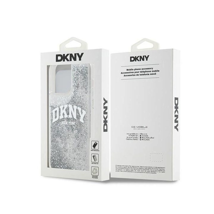 DKNY Liquid Glitter Big Logo dėklas iPhone 15 Pro Max“ – baltas
