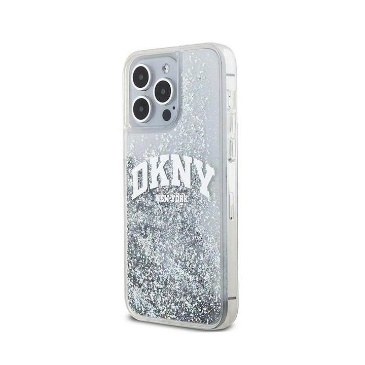 DKNY Liquid Glitter Big Logo dėklas iPhone 15 Pro Max“ – baltas