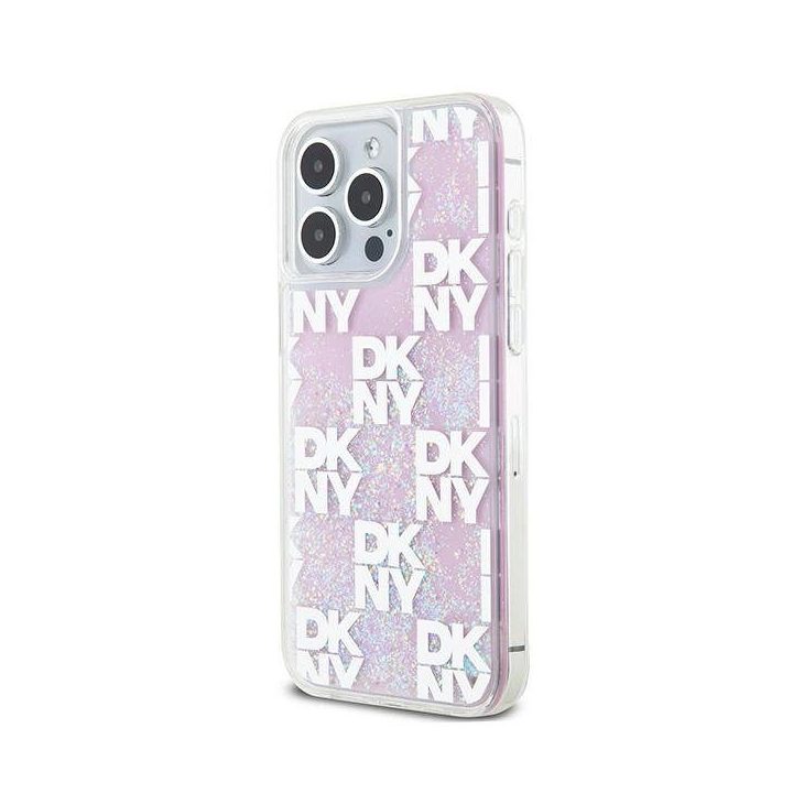 DKNY Liquid Glitter Multilogo“ dėklas iPhone 15 Pro Max“ – rausvas