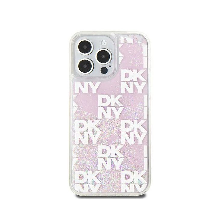 DKNY Liquid Glitter Multilogo“ dėklas iPhone 15 Pro Max“ – rausvas
